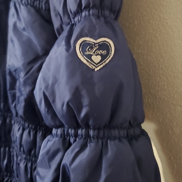 Sportoli Girls Hooded Puffer Coat - size 10-12 - navy - Picture 5 of 7